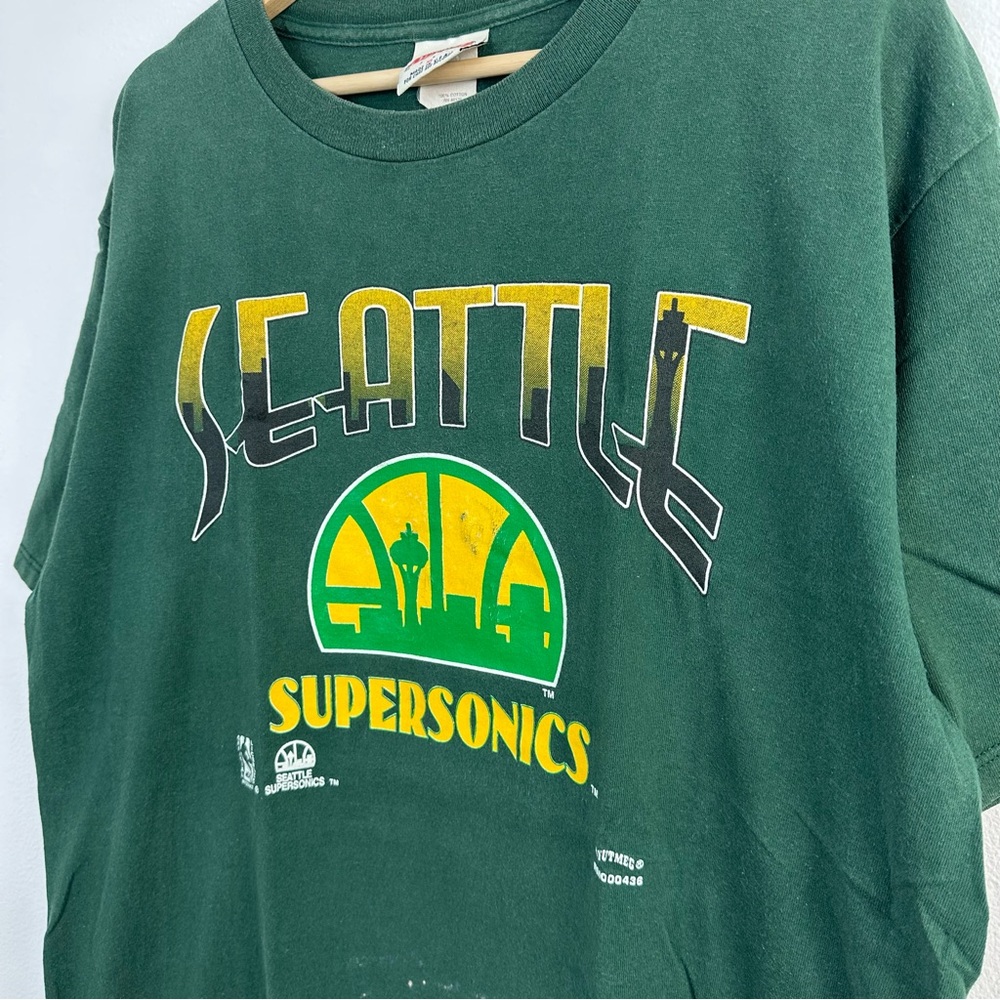 Vintage Seattle Sonics T Shirt XL Nutmeg Mills Supersonics